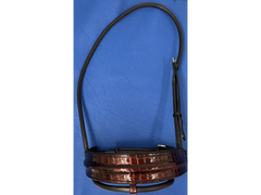 Rolled, Raised, Brown Croc Nosebands