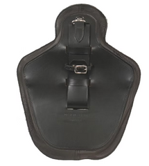 WOW H Girth - Leather - Stud Sternum Plate with Loop & D Ring