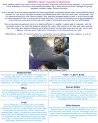 WOW's seat comfort options channel seat ccs lady's seat ultra coccyx relief profi slim pommel narrow twist