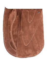 Seriously Straight Padded Dressage Flap in brown suede