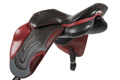 Signature Competitor Jumping Fixed Block + CB Saddle from WOW floral flap infill and double stitched calf block nutmeg body with military knee roll and facings