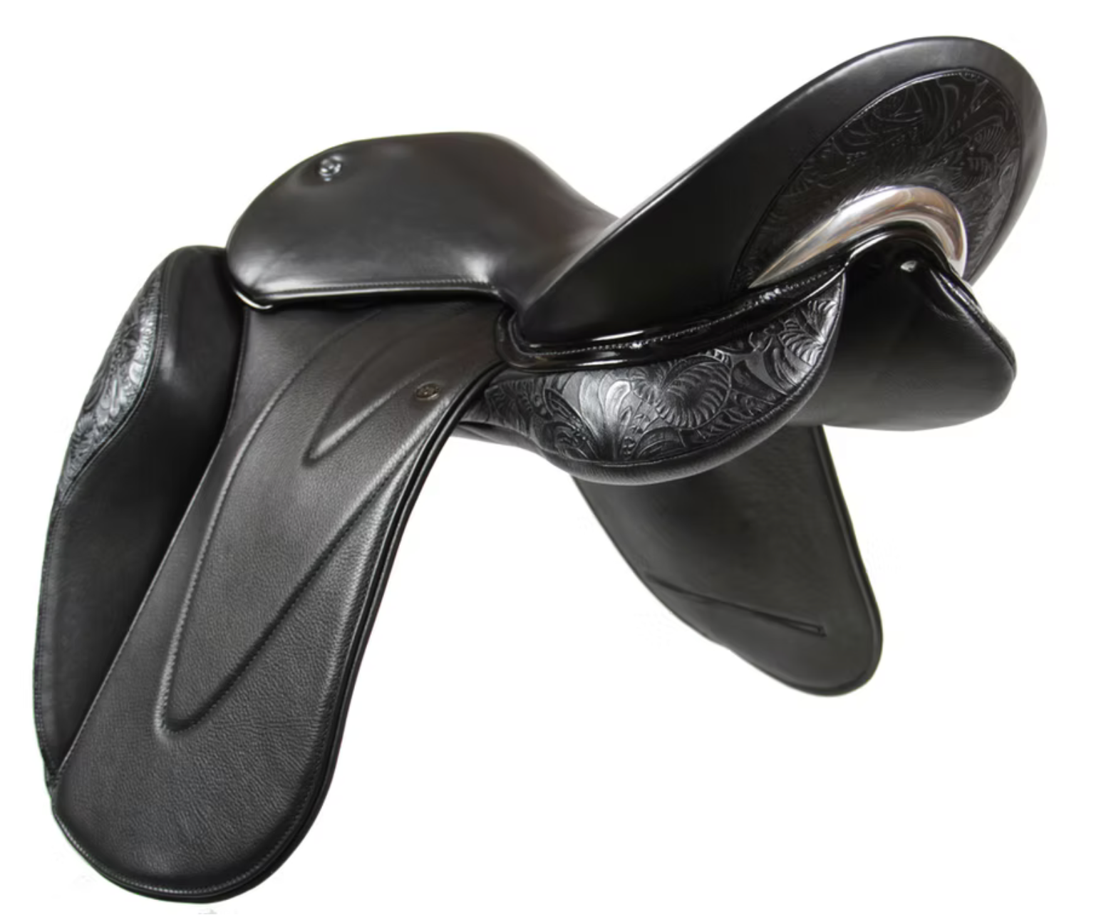 Standard Competitor Giant, High, Fixed-Block Dressage Saddle with custom double-stitched flap block and customized panel gussets