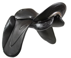 Standard Competitor Giant, High, Fixed-Block Dressage Saddle with custom double-stitched flap block and customized panel gussets