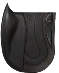 WOW Saddlery's Standard, Fixed-Block Dressage Flap, Padded, Frenched-Leather, in Soft Knee Style with croc infill and wear strip