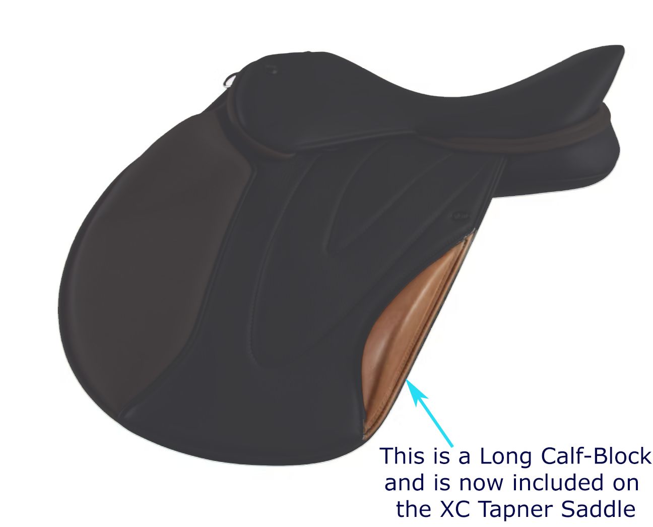 WOW Complete Standard Competitor Tapner-block Cross-Country Mono-Flap Saddle with new Long Calf-Block