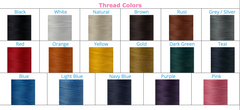 WOW Saddlery's thread color swatches for custom saddles