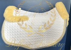 Custom Mattes Platinum EuroFit Dressage Pad - White & Gold