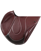 Tapner Flap with optional Long Calf Block and wear Strip in swirl stitching pattern from WOW Saddles