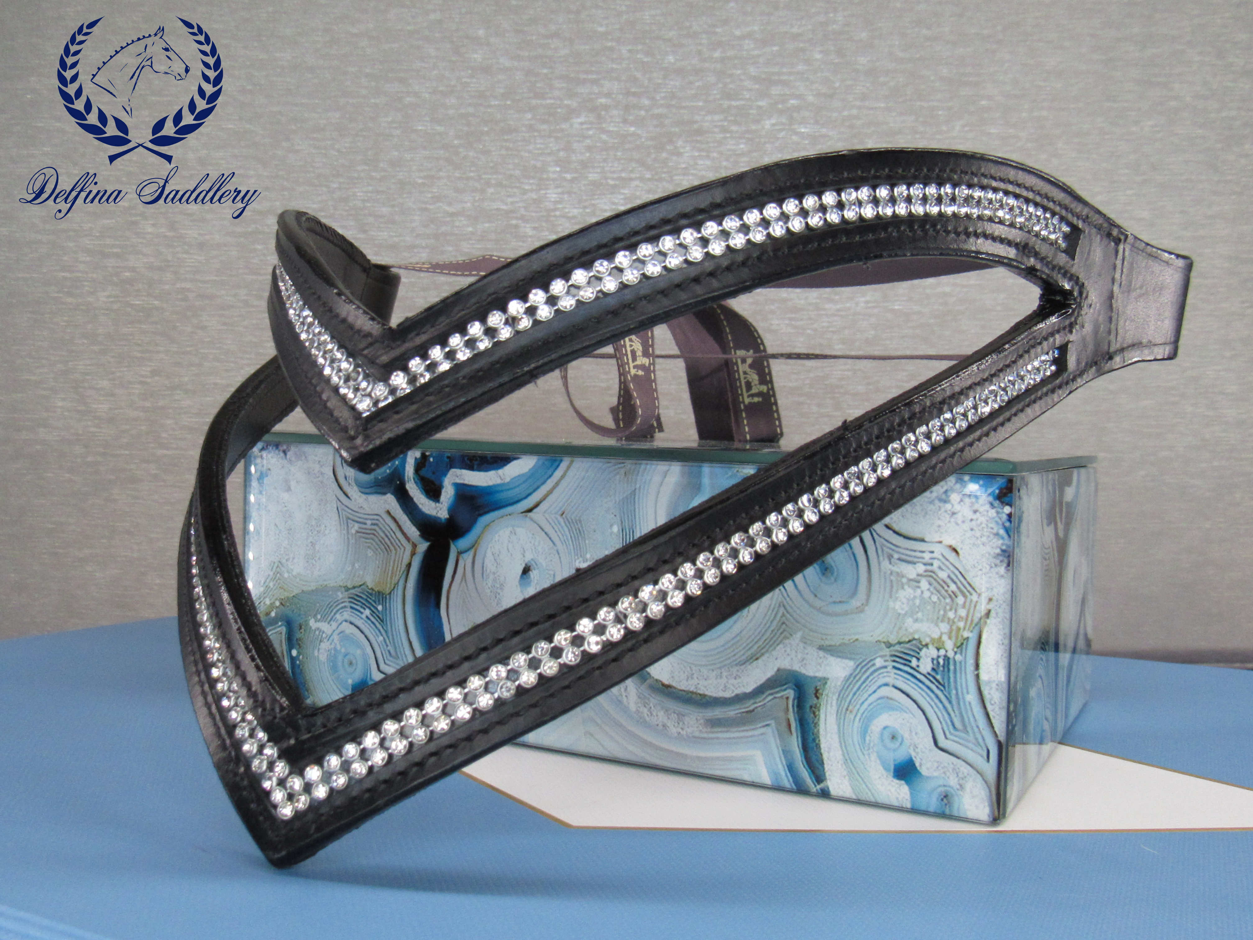 Custom Browband : Quadruple Diamonds! - 16"