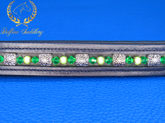 Custom Browband : Green Suns - 15"
