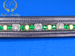 Custom Browband : Green Suns - 15"