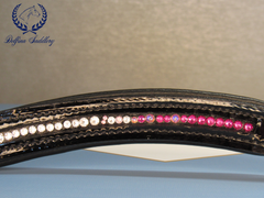 Patent Leather and Pink Crystal swarovski browband