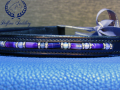 Custom Browband : Purple Agate - 17.5"