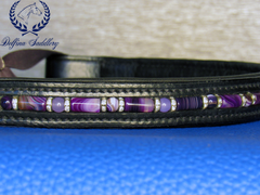 Custom Browband : Purple Agate - 17.5"