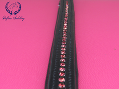 Pink swarovski custom browband for horses dressage hunter/jumper english