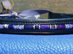 Custom Browband : Purple Agate - 17.5"