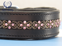 Pink swarovski crystal custom dog collar