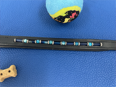 Blue agate and swarovski crystal custom dog collar