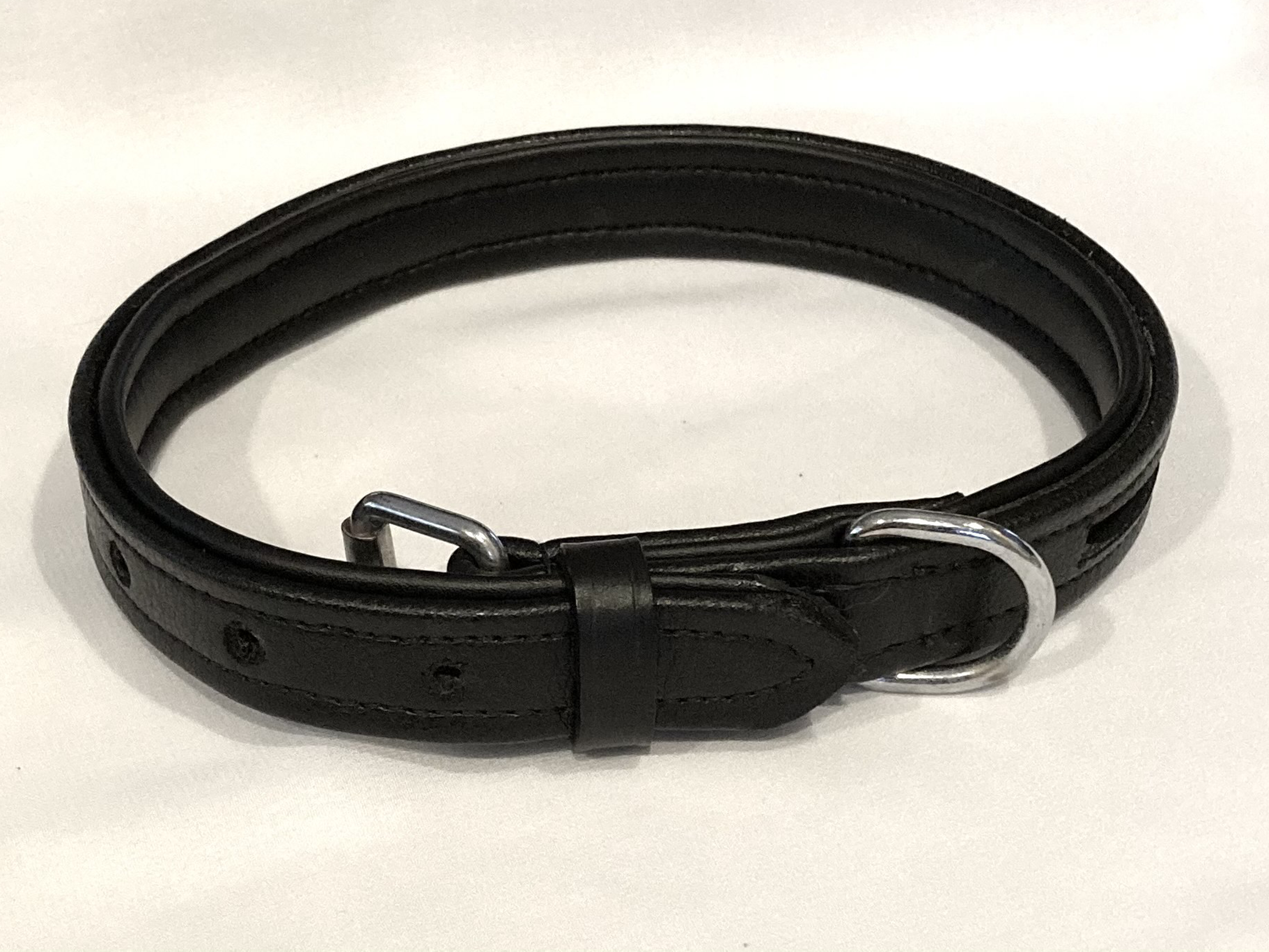 Empty Open Channel Leather Dog Collars