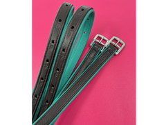 Green Padded Vegan Stirrup Leathers