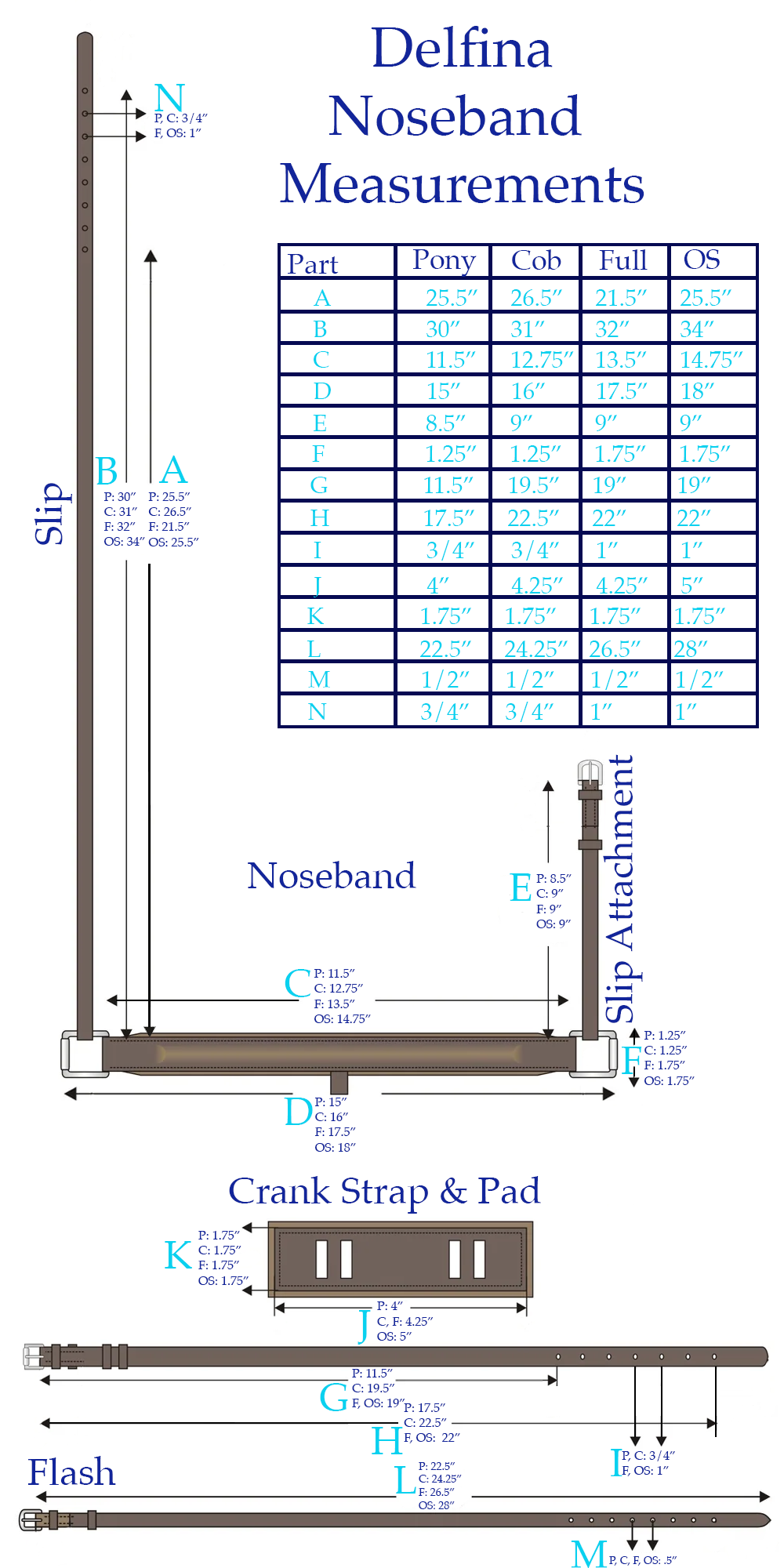 Raised, Padded Crank Nosebands (Flash & French Styles)