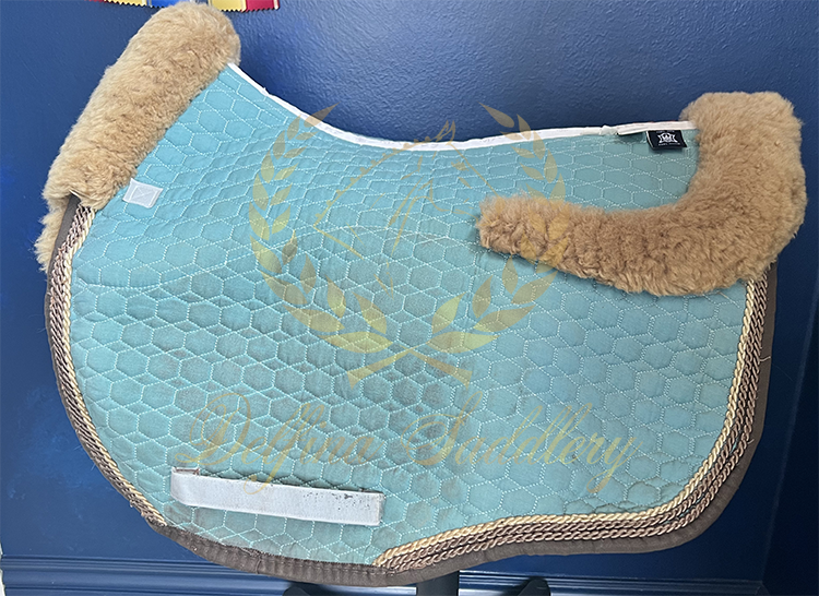 Custom Mattes Platinum EuroFit Dressage Pad - Petrol & Gold