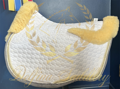 Custom Mattes Platinum EuroFit Dressage Pad - White & Gold