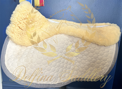 Custom Mattes Platinum EuroFit Dressage Pad - White & Gold