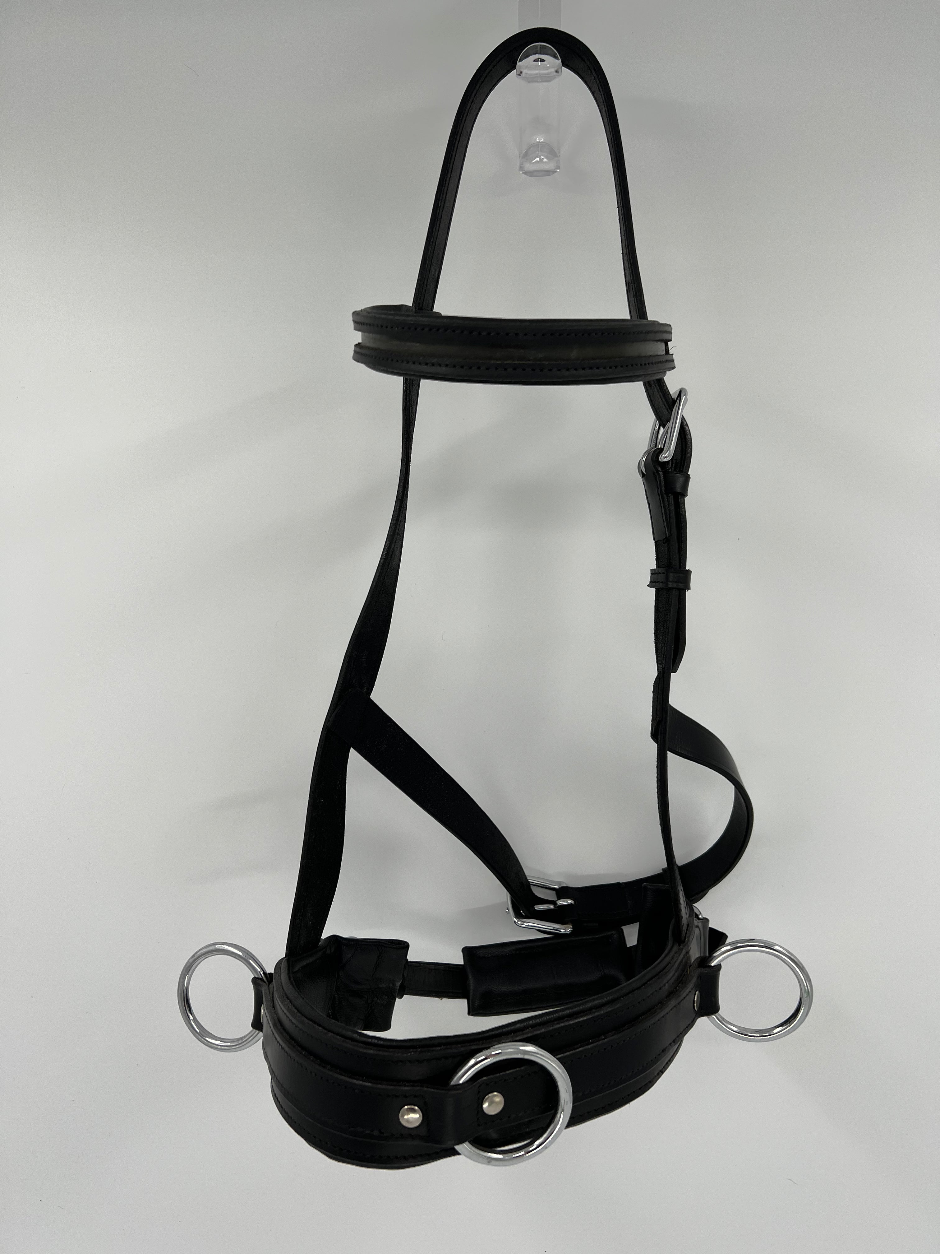 Delfina 3-Ring Lunge Cavessons with Empty Open Channel Browband