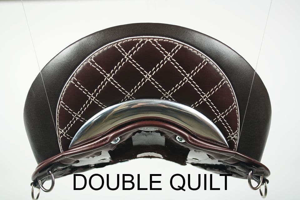 WOW Saddle's double quilt option stitched into the cantle infill custom english riding saddles dressage